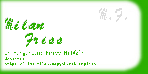 milan friss business card